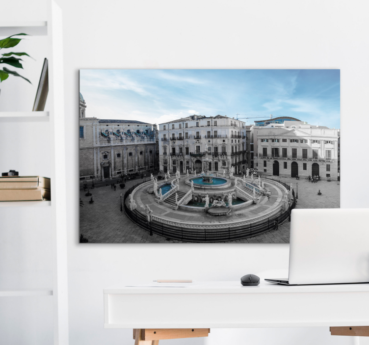 Palermo Fountain Square cityscape wall art - TenStickers