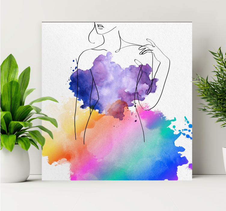 People canvas abstract female silhouette art - TenStickers