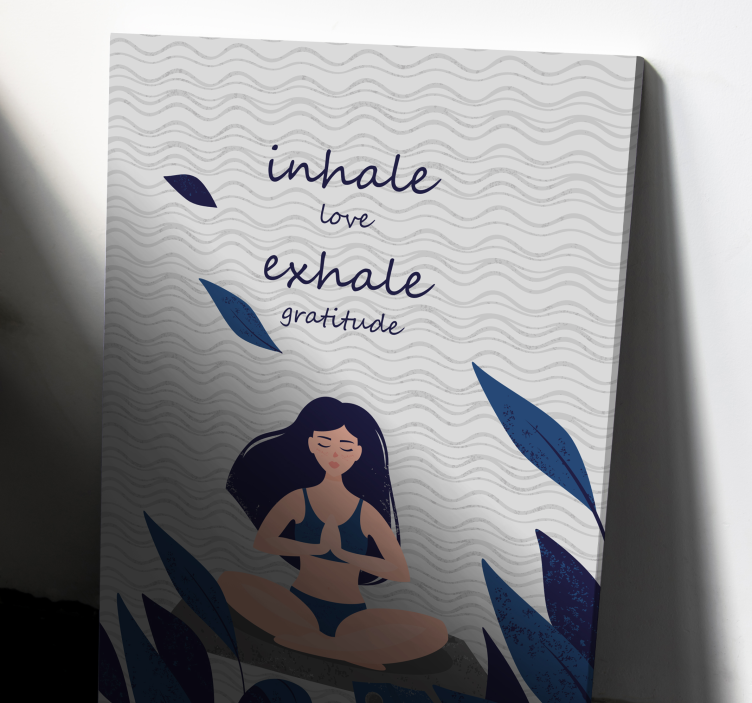 Quote canvas meditation breathing tranquility - TenStickers