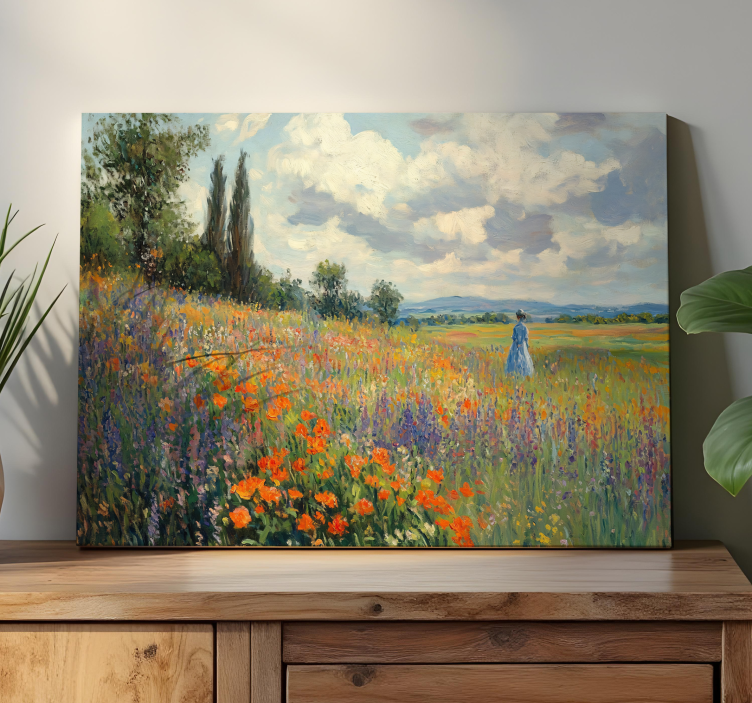 Spring field  landscape canvas - TenStickers