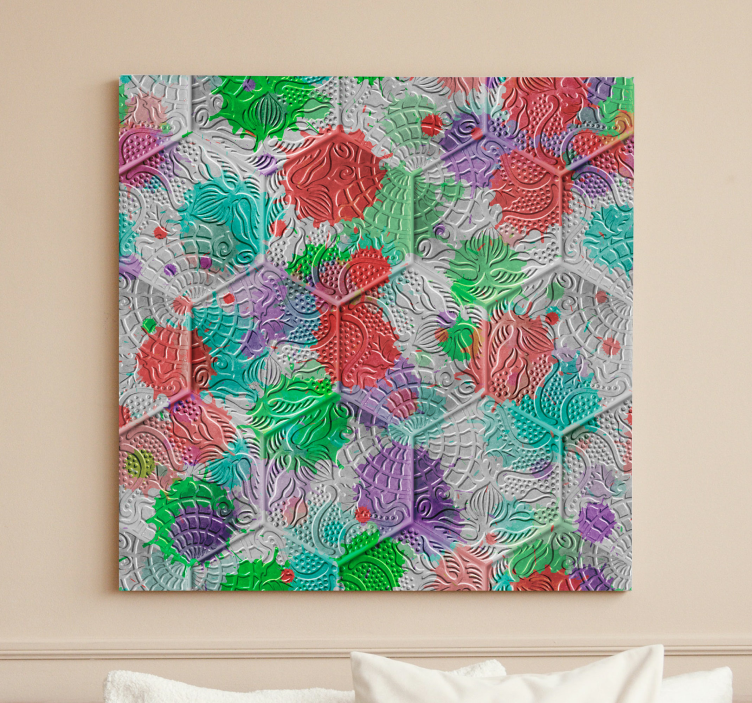 Stained Gaudi tiles retro canvas - TenStickers