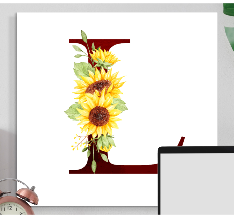 Sunflower Letter L flower canvas - TenStickers
