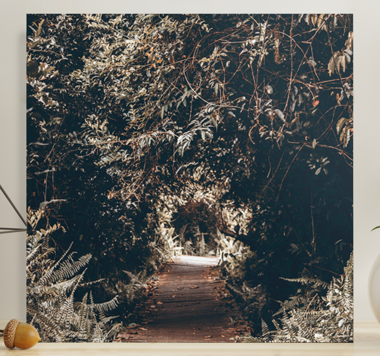 Tree canvas wall art wooded pathway decor - TenStickers