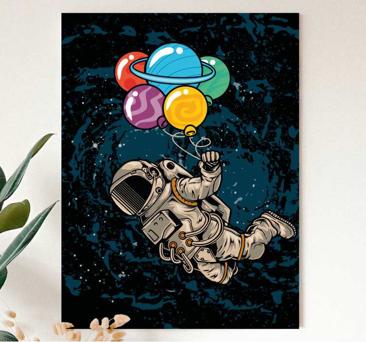 Videgoames canvas astronaut with balloons - TenStickers