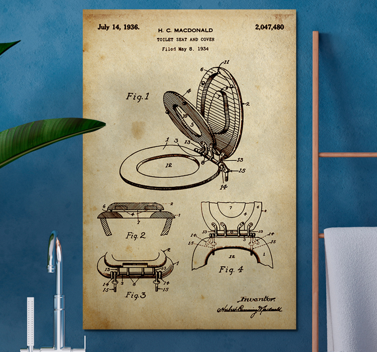 Vintage bathroom canvas art - TenStickers