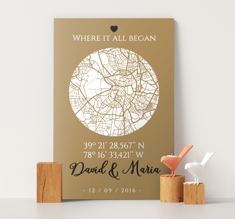 Where it all began personalised canvas - TenStickers