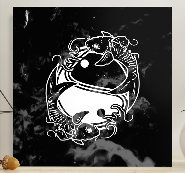 Yin Yang balance fish zen canvas - TenStickers
