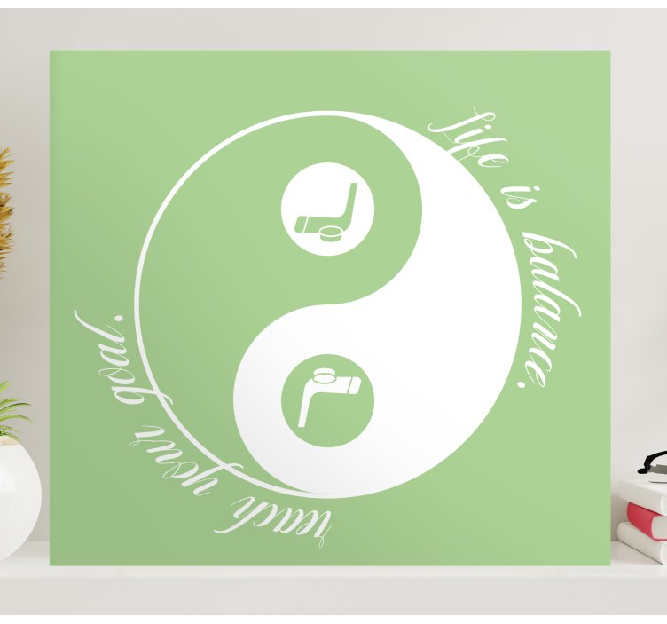 Yin Yang Ice Hockey teen canvas prints - TenStickers