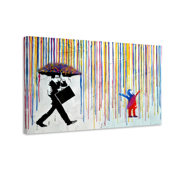 Colourful rain canvas art - TenStickers