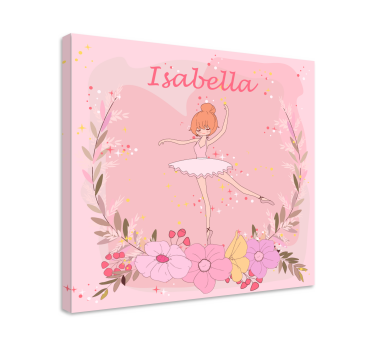Personalised Floral Ballerina canvas wall art - TenStickers
