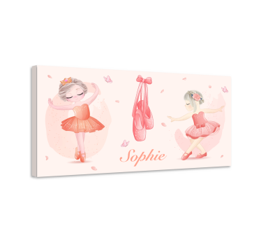 Personalised Kids Ballerina canvas wall art - TenStickers