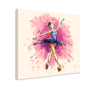 Purple Ballerina  canvas wall art - TenStickers