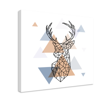 Stag canvas angular stag head artwork - TenStickers