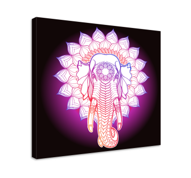 Multicolored mandala elephants canvas art - TenStickers