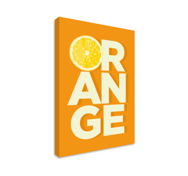 Sliced orange text fruit canvas art - TenStickers