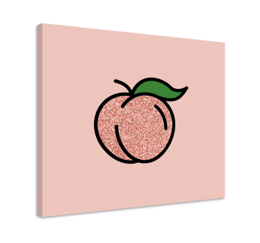 Glittery peach  fruit canvas art - TenStickers