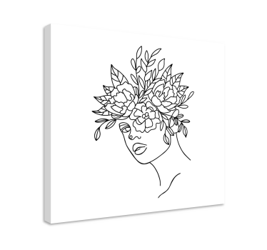 Women with flower face canvas art - TenStickers