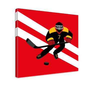 Red and yellow Ice Hockey people and character canvas prints - TenStickers