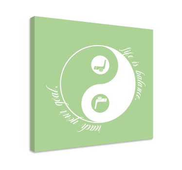 Yin Yang Ice Hockey quote canvas wall art - TenStickers