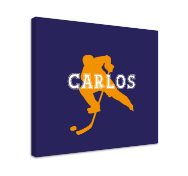 Ice Hockey orange customisable canvas prints - TenStickers