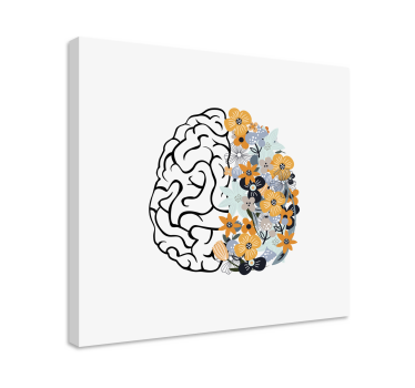 Floral Brain abstract framed wall art - TenStickers