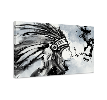 Native American plume canvas art - TenStickers