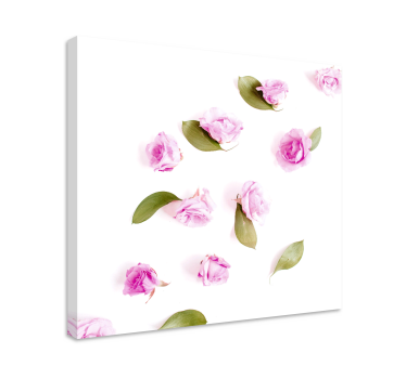 Gentle composition of pink roses floral canvas - TenStickers
