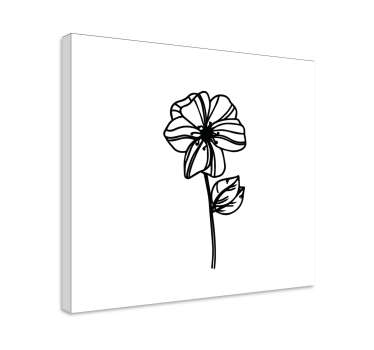 Daisy flower modern line art floral canvas - TenStickers