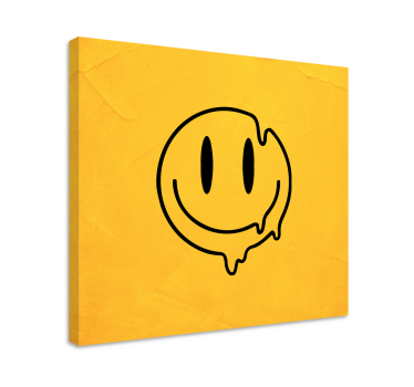 Liquid smiley icon canvas art - TenStickers