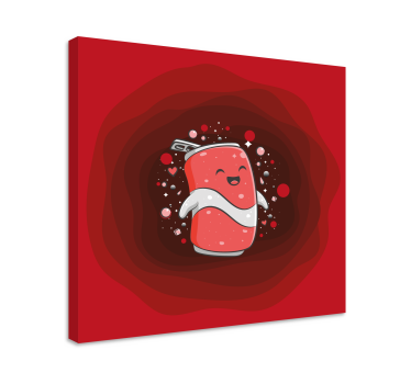 Quote canvas cheerful soda character - TenStickers