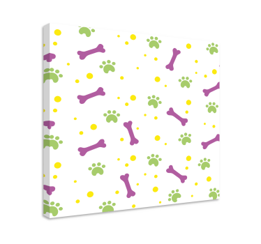 Colorful dog paws and bones dog canvas pictures - TenStickers