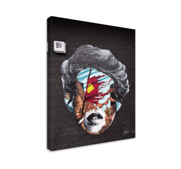 Graffiti face on bricks canvas art - TenStickers