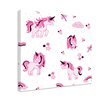 Doodle style unicorn world wall pictures for nursery - TenStickers
