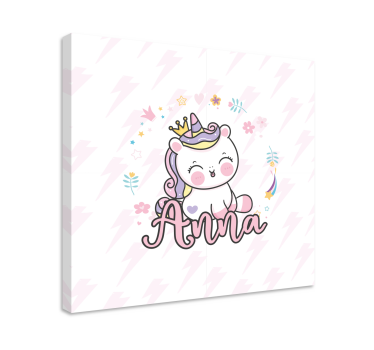 Pretty baby unicorn customisable canvas prints - TenStickers