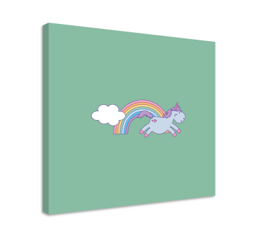 Green with unicorn wall pictures for nursery - TenStickers