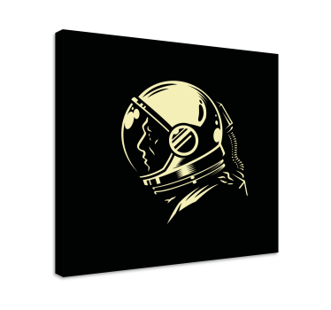 Vintage monochrome cosmonaut bedroom canvas - TenStickers