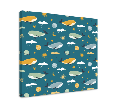 Canvas art whales in space - TenStickers