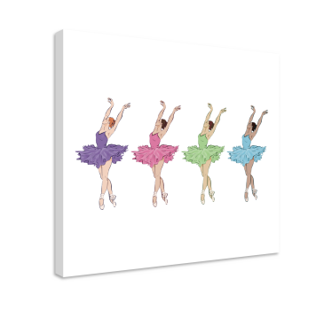 Colorful ballet dancers wall pictures for nursery - TenStickers