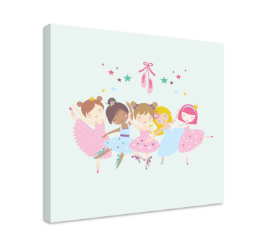 Ballet stars colorful illustration wall pictures for nursery - TenStickers