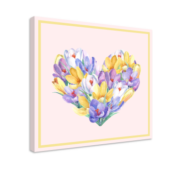 Crocus flower heart design floral canvas - TenStickers