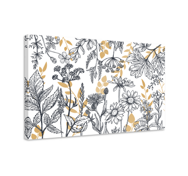"Glamour floral" variation with gold floral canvas - TenStickers