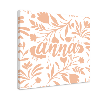 Pink vintage leaves pattern Plant wall prints - TenStickers