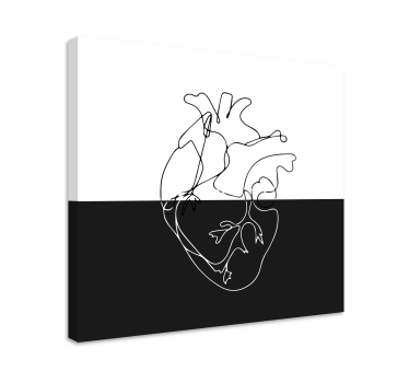 Geometrical Heart Lineart geometric framed canvas - TenStickers