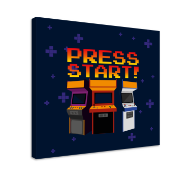 Press start arcade machines vintage wall prints - TenStickers