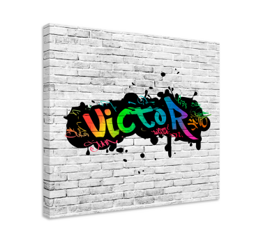 Personalised name graffiti teenagers bedroom canvas painting - TenStickers