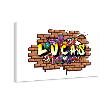 Personalised graffiti name teenager's room wall canvas painting - TenStickers