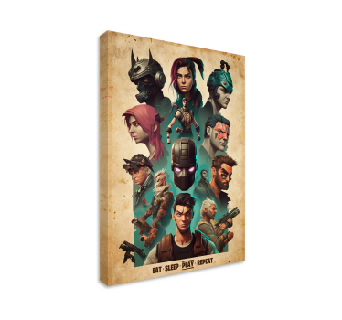 collage of epic characters Videgoames canvas - TenStickers