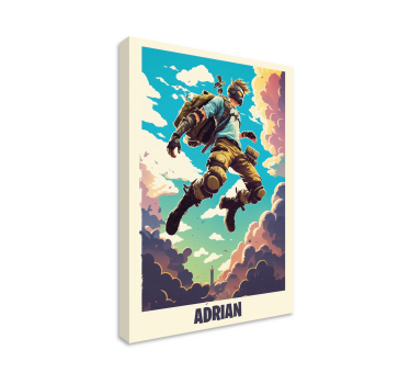 epic character with personalized name canvas - TenStickers