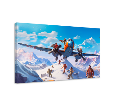 characters on an aeroplane Videgoames canvas - TenStickers