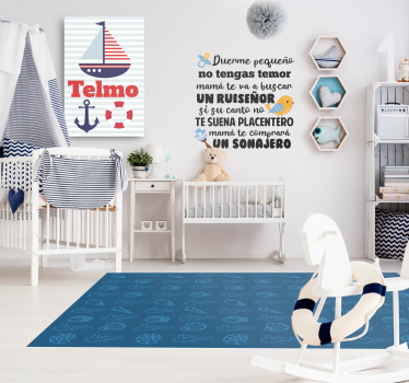 Personalised Kids Nautical canvas wall art - TenStickers